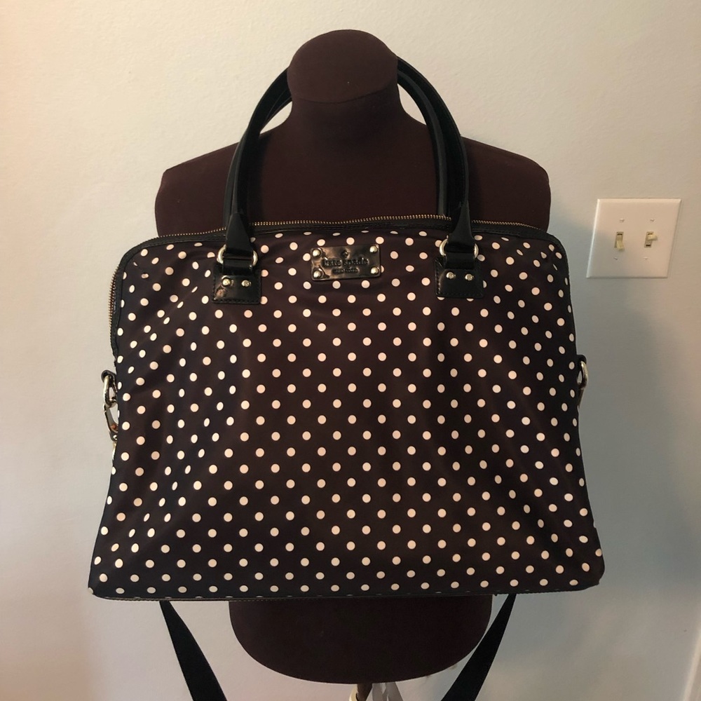 Kate Spade Calista Black Polka Dots Laptop Handbag